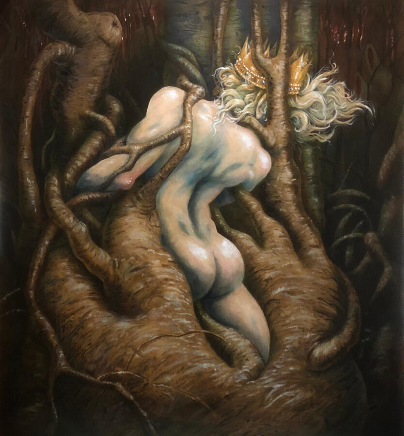 lost in the woods oil painting by heather a laurence